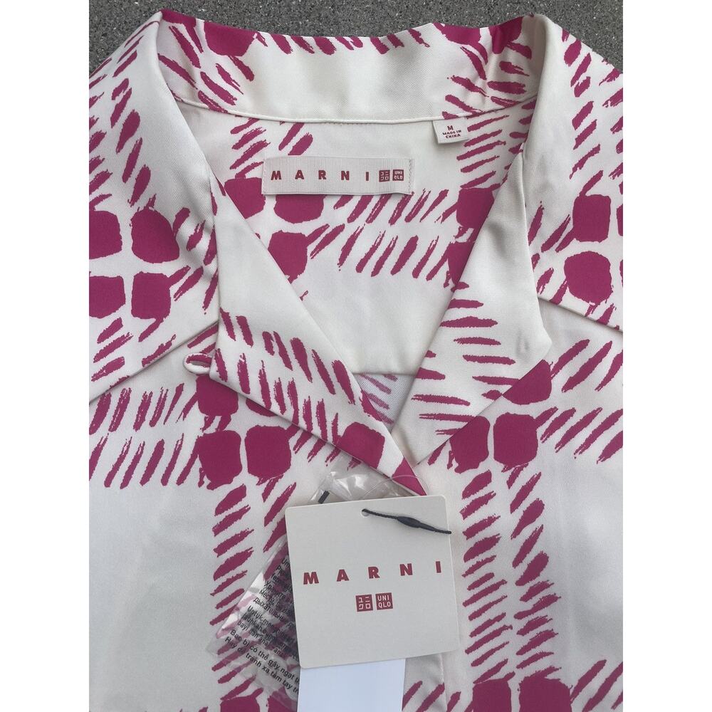 Marni Uniqlo Silky Satin Open Collar Shirt Large - Picture 4 of 4